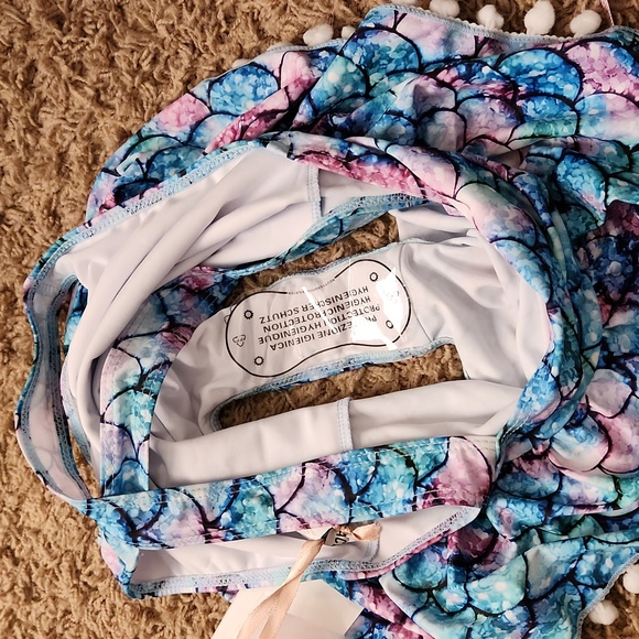 NWT Grace Karin girls mermaid print one piece swimsuit size 10Y - Picture 6 of 6